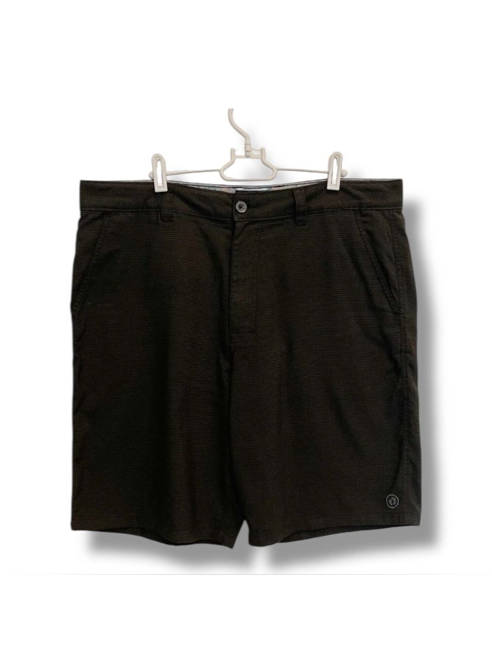 Hang Ten Men’s 38 Black Stretch Chino Shorts Woven Casual Summer Beach Surf Golf